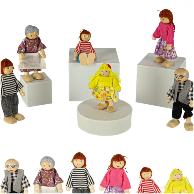 Poupées pour maison de poupée famille 6 pcs