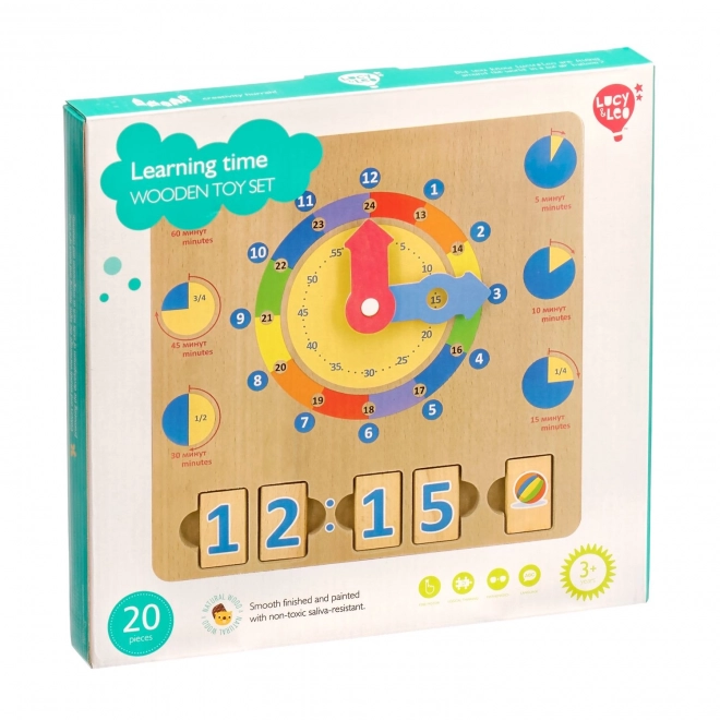 Lucy & Leo Apprenons les heures – planche éducative en bois