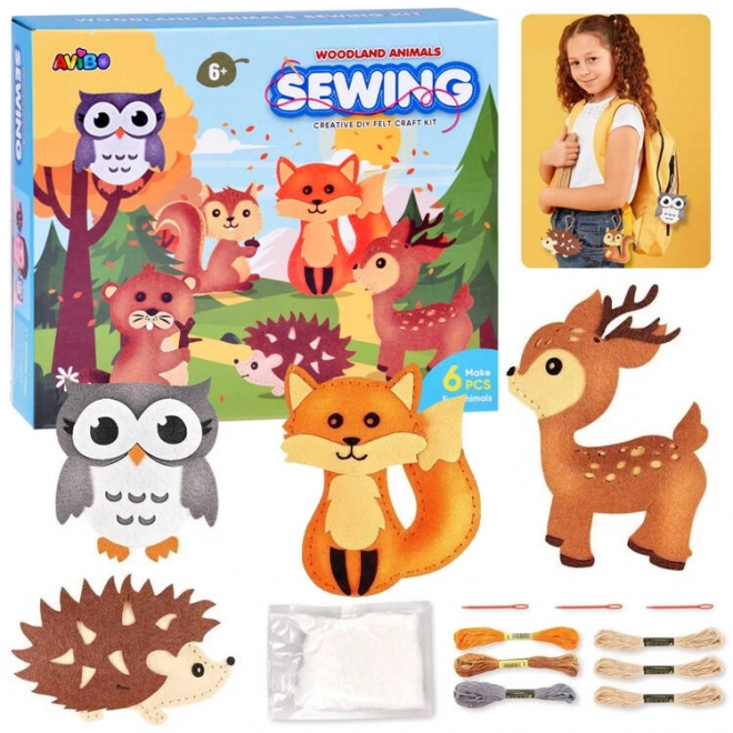 Ensemble créatif pour fabriquer des animaux de la forêt en feutre