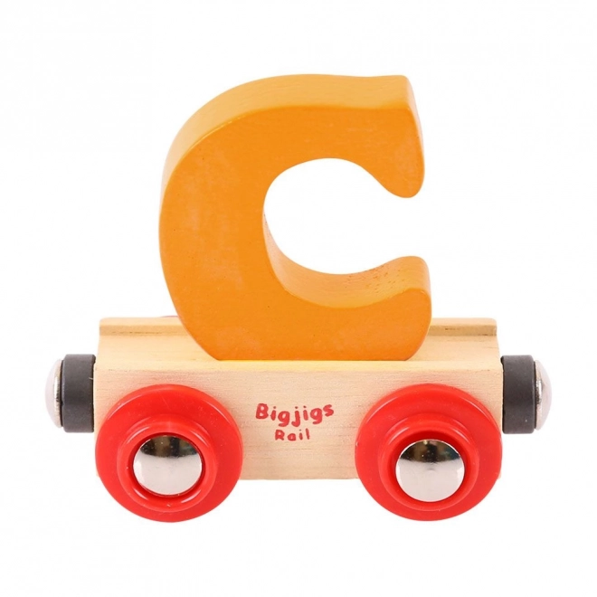 Bigjigs Rail Wagon en bois pour train miniature - Lettre C