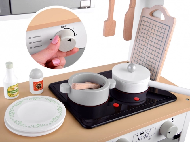Grande cuisine en bois pour enfants avec accessoires
