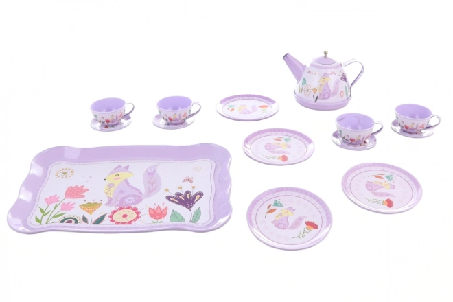 Ensemble à thé en étain violet