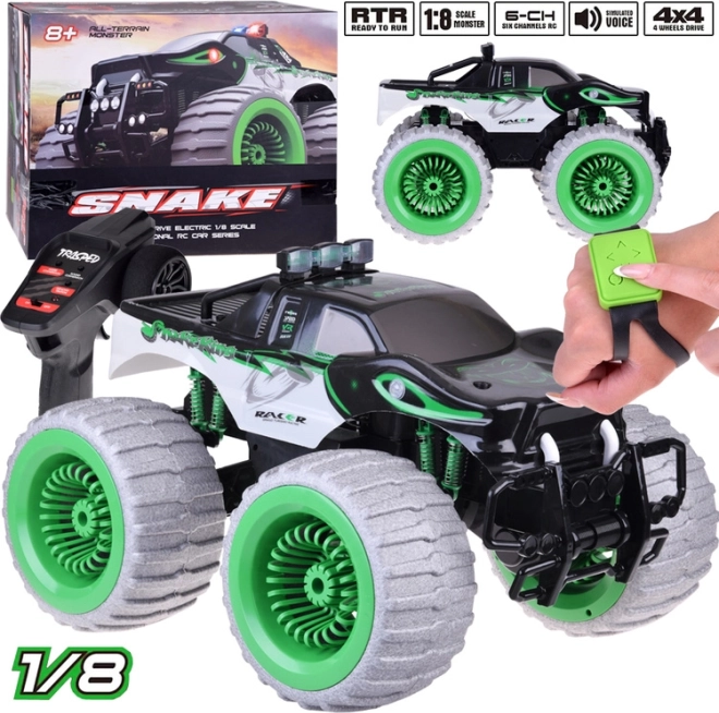 Voiture RC géante Monster Snake 4x4 avec musique, lumières et drift à 360°