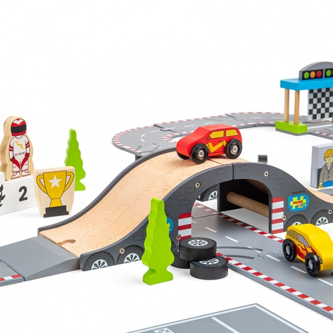Bigjigs Rail Circuit de course en bois jour de course