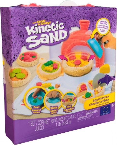 kinetic sand set pizza squishpizza – ensemble créatif avec four et outils