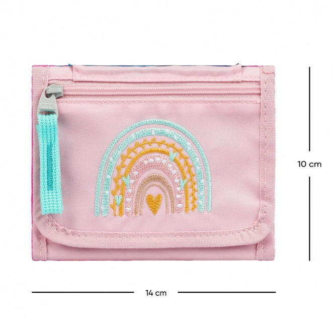 BAAGL Portefeuille autour du cou Arc-en-ciel rose 