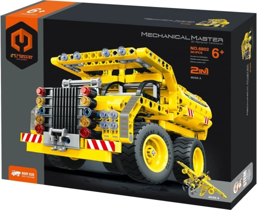 jeu de construction iM.MASTER 2-en-1 voiture de chantier et avion, 361 pièces
