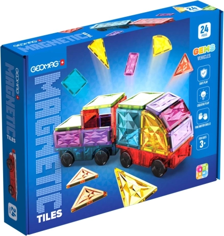 Geomag Magnetic Tiles Voitures – jeu de construction magnétique avec roues