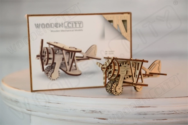 Puzzle 3D en bois biplan