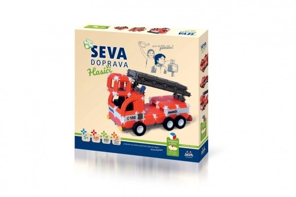 Kit de construction SEVA TRANSPORT Pompiers plastique 545 pièces dans une boîte 35x33x5cm