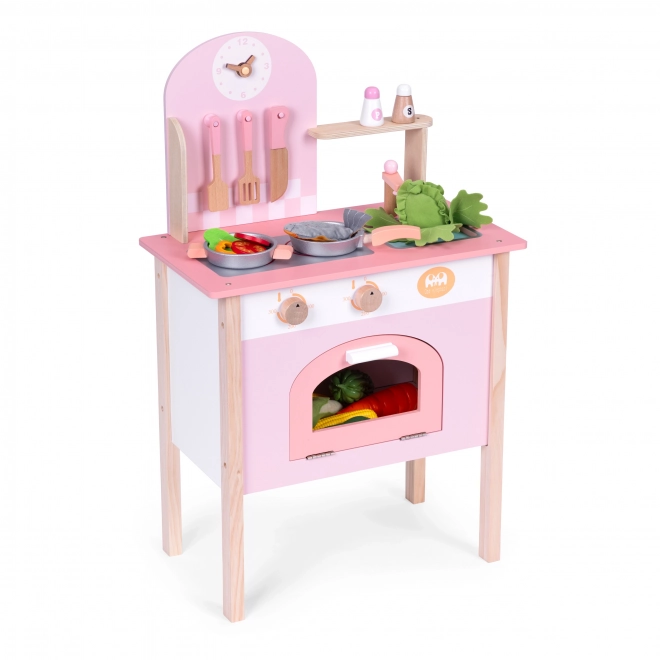 Cuisine enfant rose avec 8 accessoires ECOTOYS