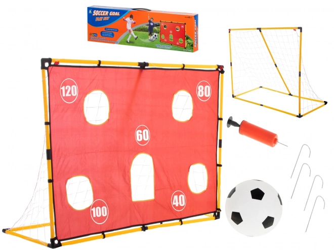 But de football d'entraînement avec bâches cibles et ballon