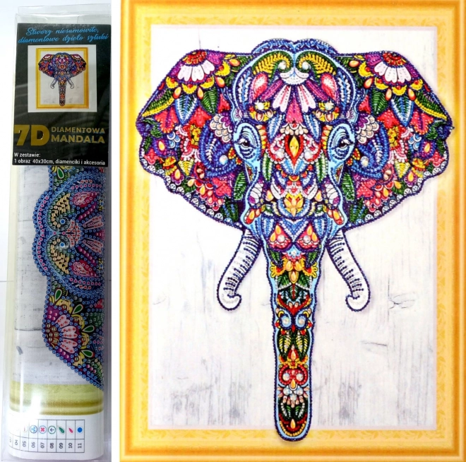 Peinture diamant 7D éléphant 30 × 40 cm