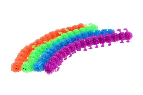 Chenille en silicone antistress à presser 24cm avec possibilité de 4 couleurs