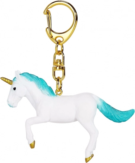 Porte-clés licorne en saut vert
