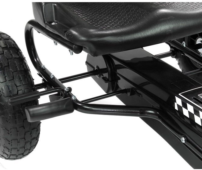 Kart à pédales pneumatique + Pneus gonflables + Siège réglable – noir