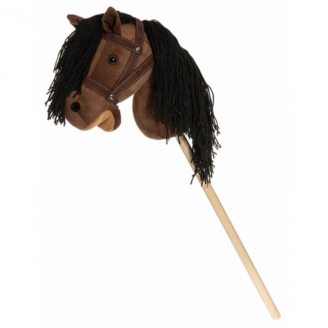 Cheval de bâton Hobby Horse brun avec harnais 80cm