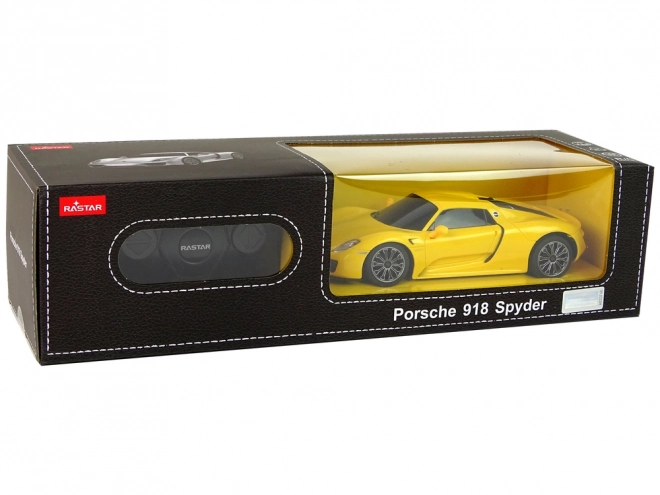 Voiture R/C Porsche 918 télécommandée jaune 1:24