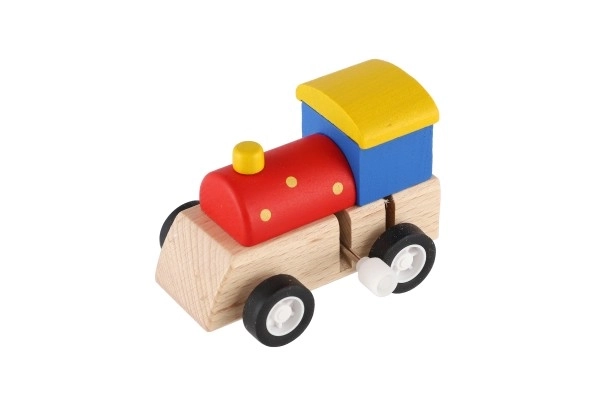 Petit train à clé en bois 7cm ass. 3 couleurs