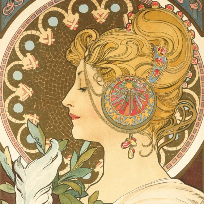Calendrier de notes Alfons Mucha 2025, 30 × 30 cm