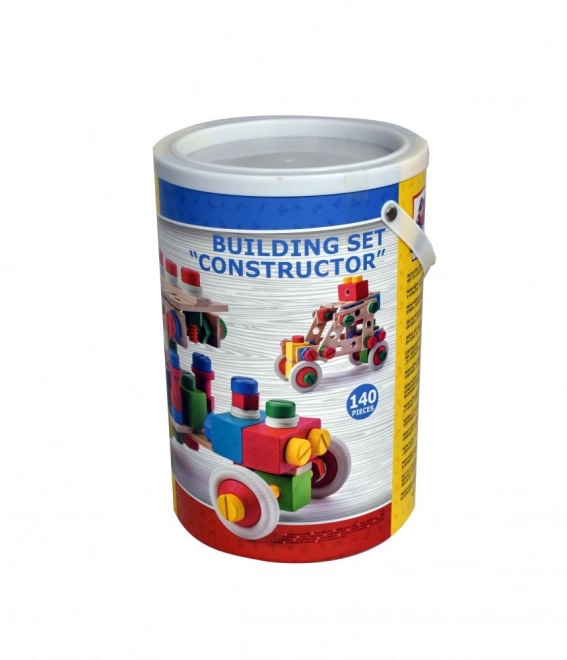 Constructeur - Jeu de construction en seau - 140 pièces