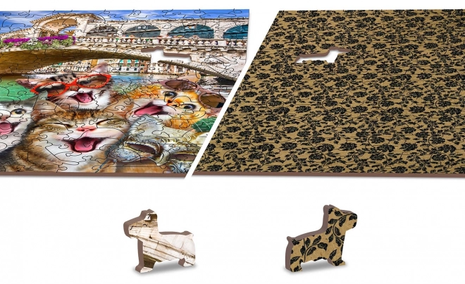 Puzzle en bois Chatons à Venise 2en1