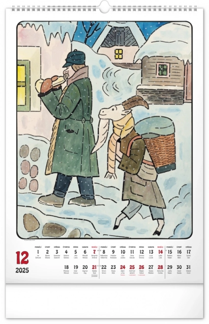Calendrier mural Josef Lada 2025, 33 × 46 cm