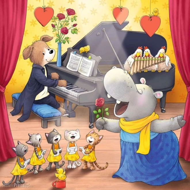 Puzzle Ravensburger animaux sur scène 3x49 pièces
