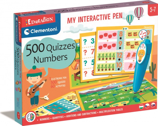 CLEMENTONI Jeu éducatif : Mon stylo interactif 500 quiz - Nombres