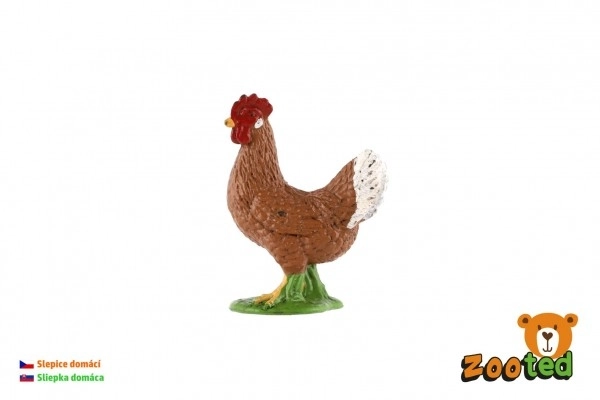 Poule domestique en plastique zooted 4cm en sachet