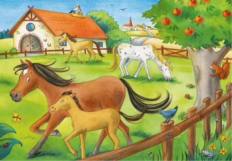Deux motifs de ferme pleins de couleurs