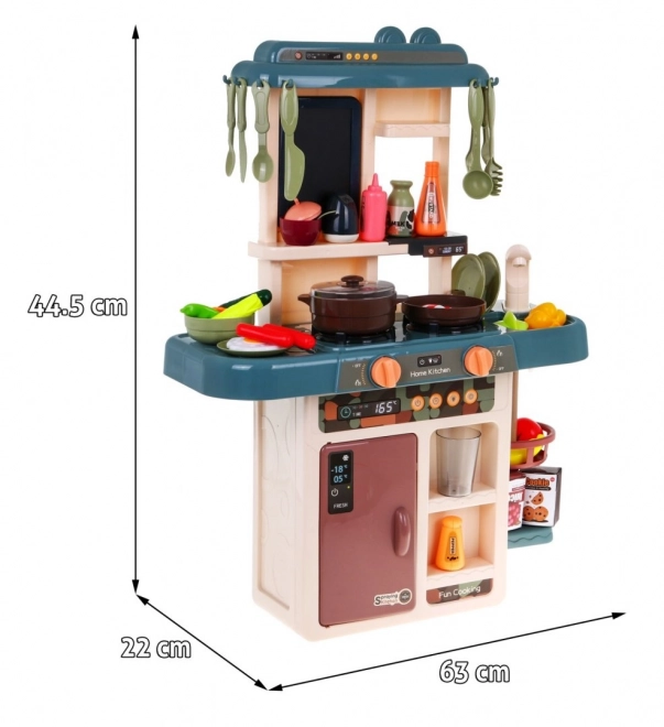 Cuisine moderne pour enfants avec eau courante et 42 accessoires