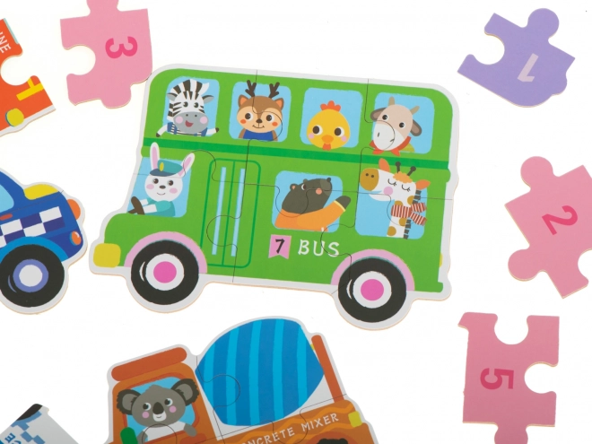 Puzzle en boîte en métal - petites voitures