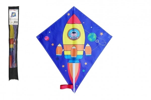 Cerf-volant volant avec motif de fusée spatiale - 70 x 60 cm