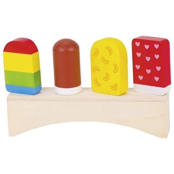 Glaces en bois colorées sur support