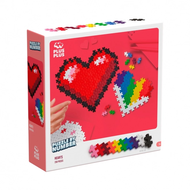 Plus-Plus puzzle selon les chiffres - cœur 250 pcs
