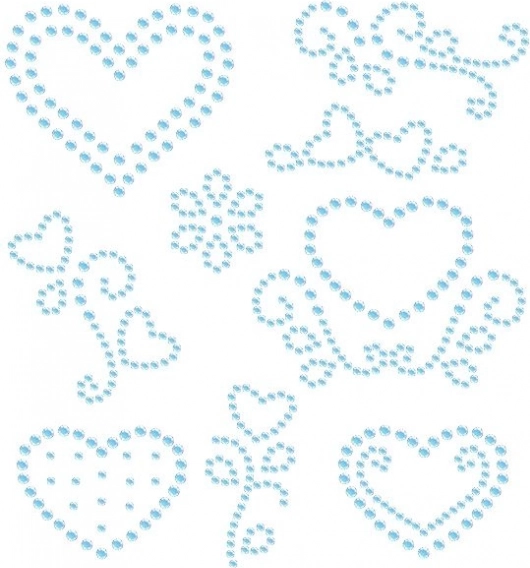 Application thermocollante avec strass – petites fleurs scintillantes