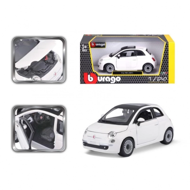 Bburago 1:24 Fiat 500 (2007) Blanc