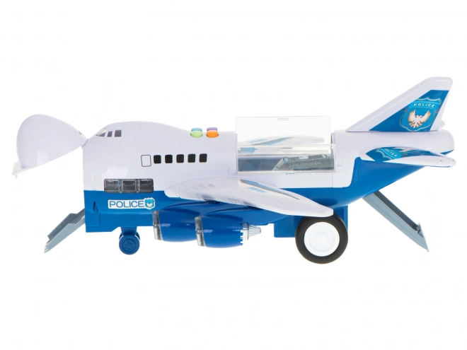 Avion cargo de police avec voitures