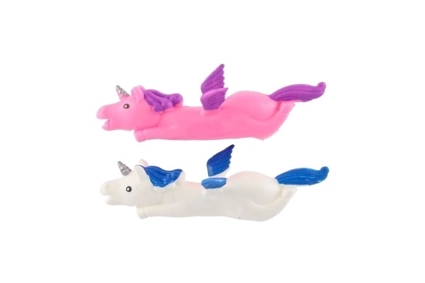 Licorne 2 pcs extensible volante projectable anti-stress silicone 10cm sur carte