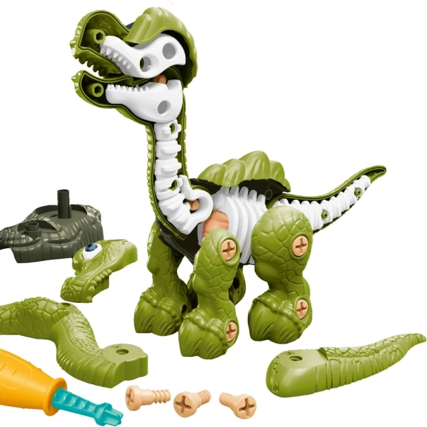 Dinosaure à squelette vissable vert