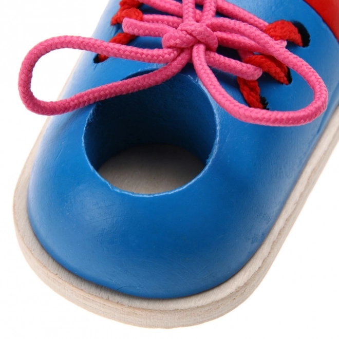 Chaussures à lacets en bois éducatives - 2 pièces