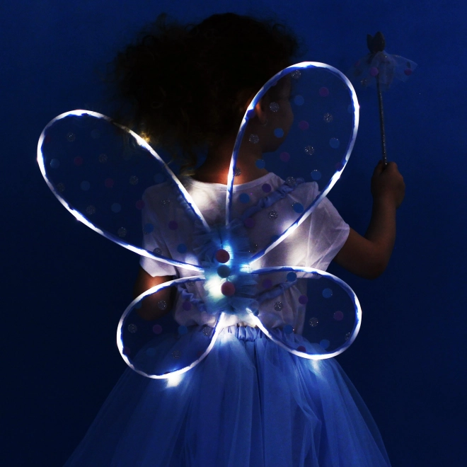 Costume de fée enfant Modřeně avec ailes lumineuses