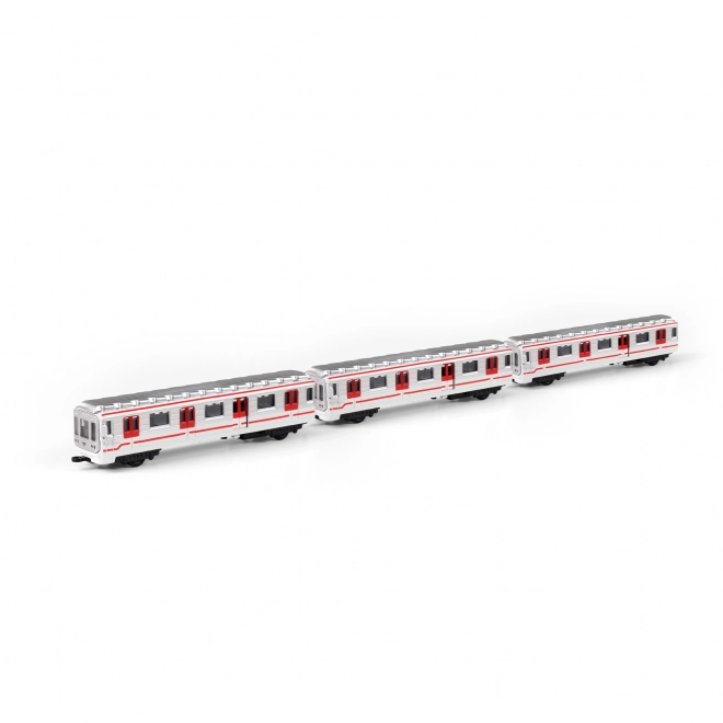 Métro pragois métal 16cm à rétrofriction en boîte 19,5x7x6cm