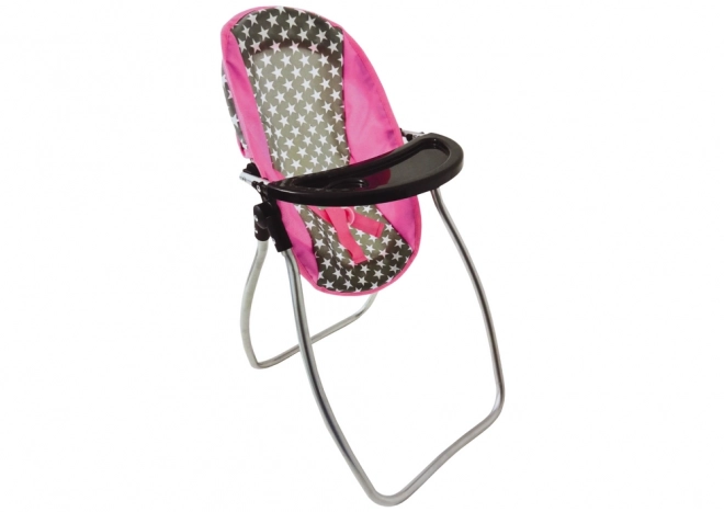 Chaise haute pour poupées Alice Swing Star Gris et Rose