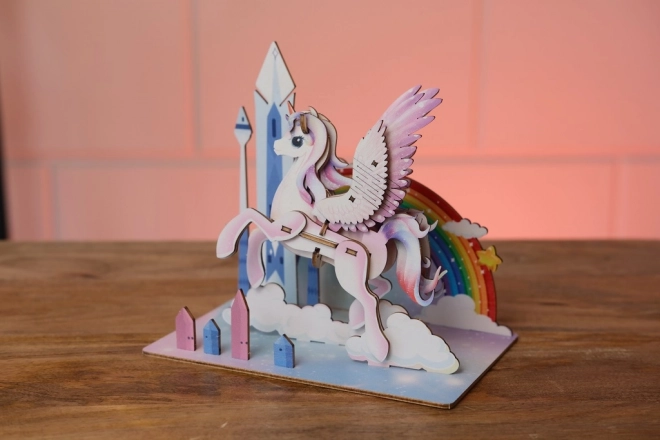 Puzzle 3D en bois Licorne