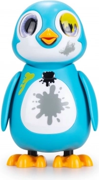 manchot sauveteur interactif bleu – peluche avec lumières, sons et émotions
