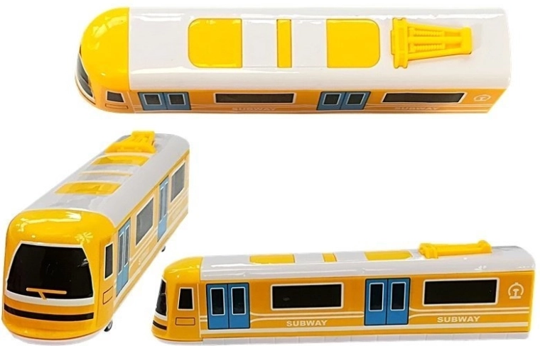 Wagons de métro aux couleurs vives