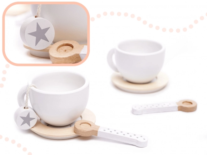 Ensemble de thé en bois pour enfants avec vaisselle