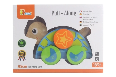 Jouet à tirer en bois - tortue